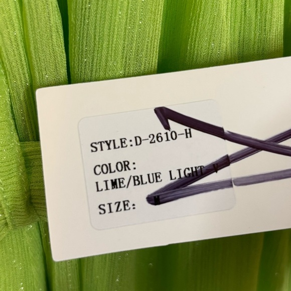 NWT Strut and Bolt Lime Aqua Tiered Chiffon Mini Dress - Picture 8 of 11
